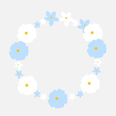 Fototapeta premium Cute Pastel Floral Wreath Clipart