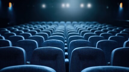 Obraz premium Empty movie theater seats dark background