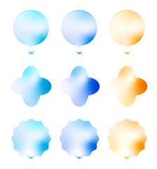 滴と水滴、花のフレームのセット