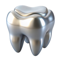 3d realistic dental crown on tooth isolated on transparent background