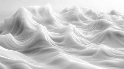 Obraz premium Monochromatic 3D landscape evokes a sense of serenity and abstract forms