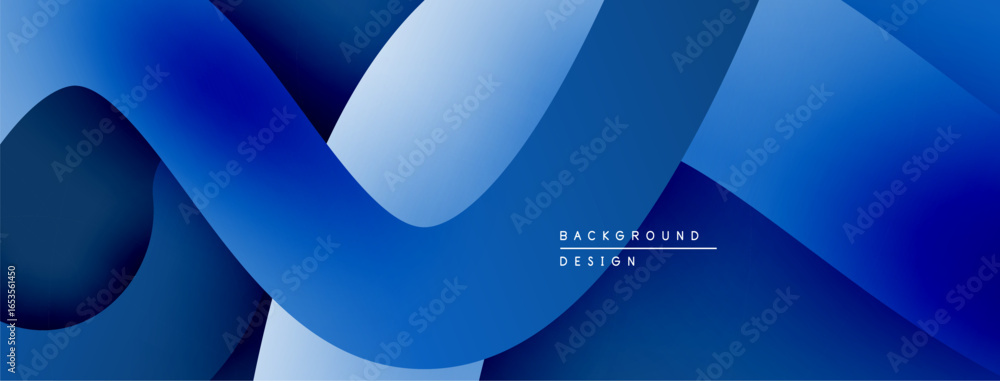 Aufkleber abstract blue layers create dynamic background. smooth shapes overlap, forming modern design. gradie