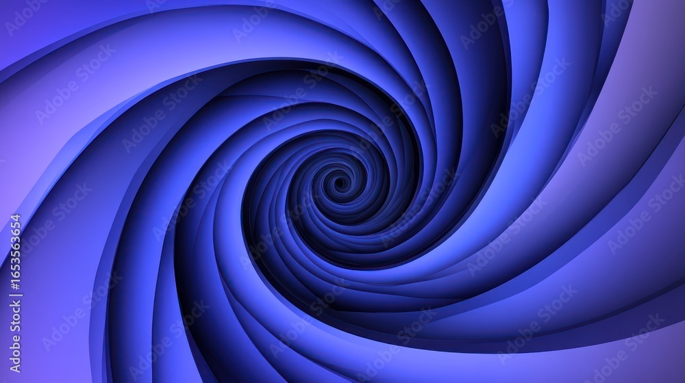 Poster abstract blue spiral pattern with curving lines and depth effect for digital art and background desi