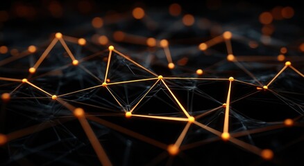 Abstract network of interconnected points and lines.  A complex system