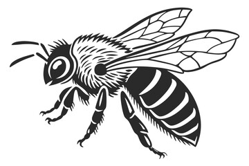Obraz premium Honeybee sihouette black vector