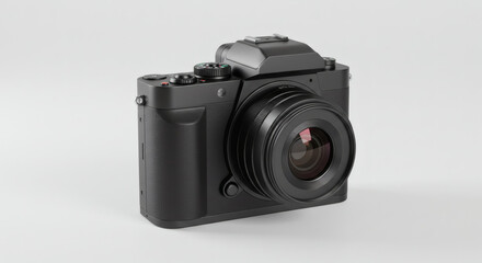 Sleek Black Digital Camera High-Resolution Photography Equipment