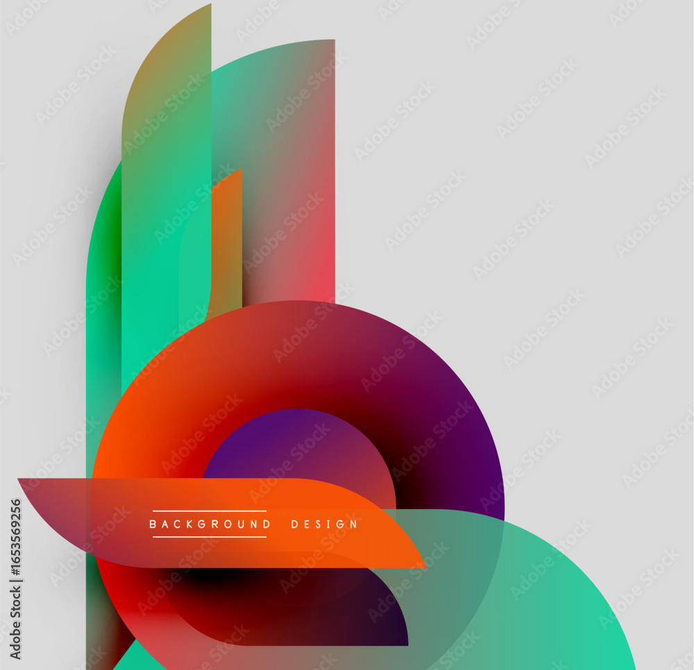 Aufkleber abstract colorful layers create dynamic composition. gradients blend, forming modern visual experien