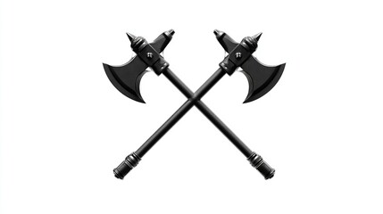 Crossed medieval axes display power and history in this striking black and white composition.