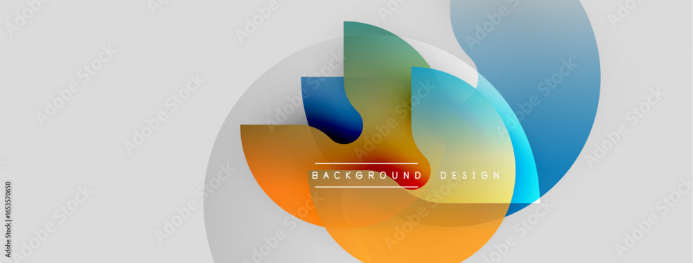 Poster abstract vector illustration. overlapping colorful shapes create dynamic background. modern design e
