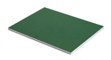 Fototapeta premium A close up view of a rectangular green board on a white surface with a slight shadow underneath it on transparent background