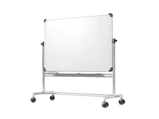Empty Whiteboard on Rolling Stand With Transparent Background, PNG