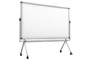 Fototapeta premium Empty Whiteboard on Wheels Isolated on Transparent Background, PNG