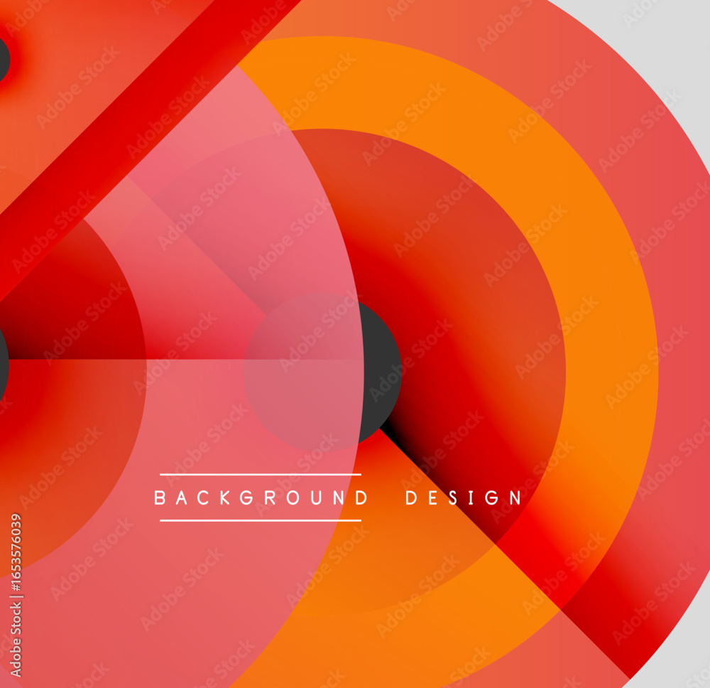 Aufkleber abstract geometric shapes overlap, creating vibrant red, orange gradients. modern design elements su
