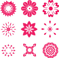 Floral and Ornamental Pink Icons