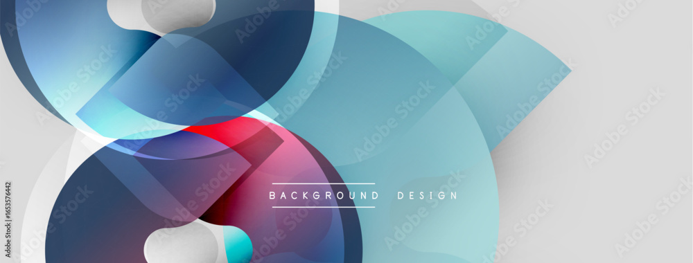 Poster abstract geometric shapes overlap, creating dynamic blue, gray tones. modern design elements suggest