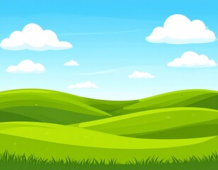 Fototapeta premium Nature & Landscape Illustrations—Fun outdoor cartoon landscape art