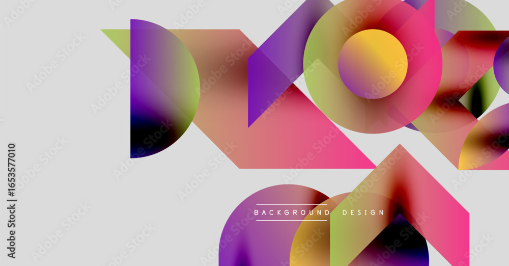 Poster abstract colorful shapes overlap, creating dynamic visual composition. modern design elements sugges