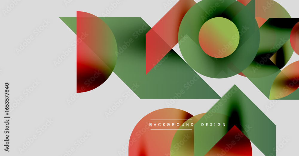 Poster abstract shapes overlap, creating vibrant color gradients. modern design elements suggest dynamic co