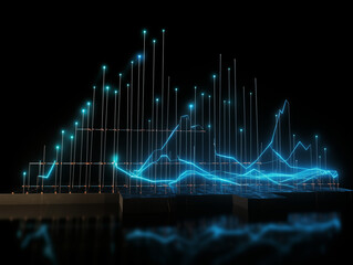 Dynamic technology graph illustrating market trends and financial analysis for business growth