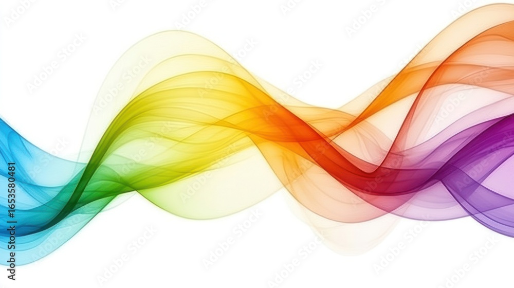Poster abstract colorful wave pattern on white background for creative and artistic use