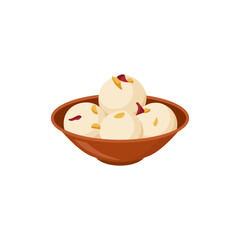 Rasgulla, traditional Indian dessert vector