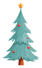 Christmas tree watercolor