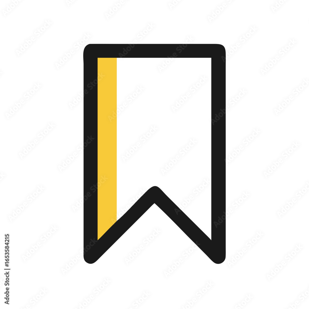 Poster Vector art of a simple and modern bookmark icon with a yellow accent, representing saving or marking content