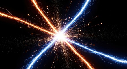 Clashing currents, a burst of energy release in a high contrast display of power