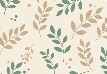 Minimalist Botanical Seamless Vector Pattern