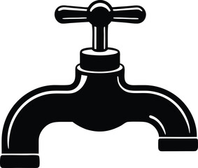 Cold water tap vector icon.