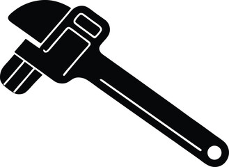 Pipe wrench vector icon.