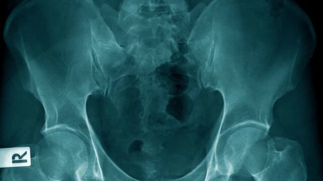 Doctor checking X-ray image of human spine, thinking about diagnosis and cause of deformation. medical worker analyzes x-ray scan of patient's spinal injury.