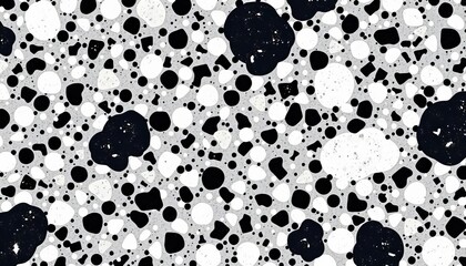 Seamless black & white terrazzo patterns Classic Italian style, textured stone surface, abstract design,  high resolution,  classic