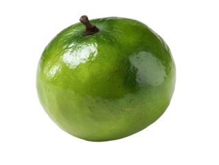 Whole Yunnan Hackberry Fruit with Smooth Green Skin, Front View, Isolated on Transparent Background