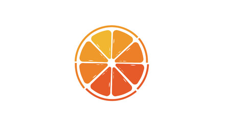 Stylized orange segment logo with vibrant gradient, depicting freshness and vitality, suitable for branding natural food products or juice companies highlighting energetic zest, simplicity and clean