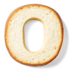 Bread Letter O on transparent background