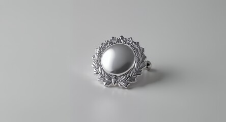 Elegant Silver Medallion Customizable Award for Recognition