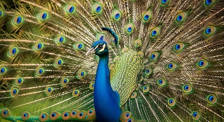 Fototapeta premium Peacock with Splendid Feathers