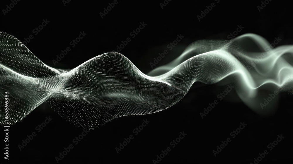 Poster abstract light wave pattern on dark background with dynamic flow