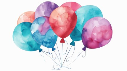 Celebrate a milestone with our vibrant watercolor th birthday clip art, featuring cheerful balloons and festive numbers