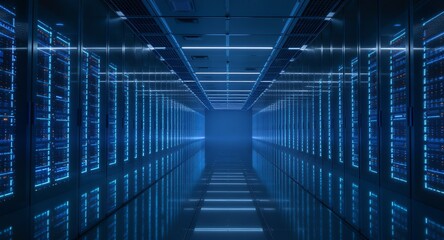 Fototapeta premium Secure Reliable Data Center Server Room Infrastructure High-Performance Hosting Solutions