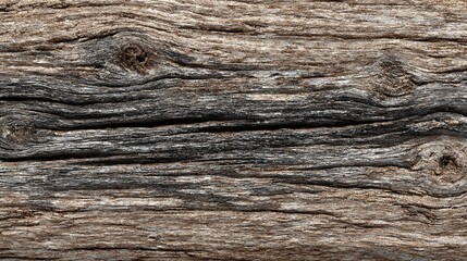 An old, weathered wooden plank with a rough texture and a dark brown color, set against a white background with a natural wood grain pattern.