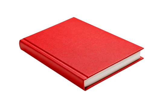 Closed red hardcover book isolated on transparent background - Powered by Adobe