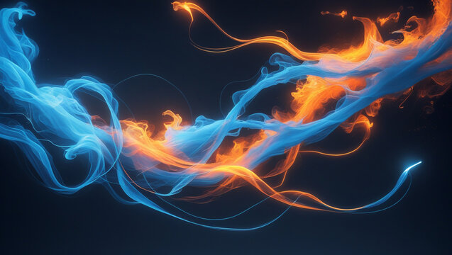 Vibrant neon light trails swirling into a cosmic vortex with a distant star