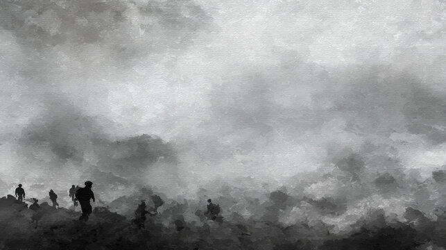 War abstract black and white poster design