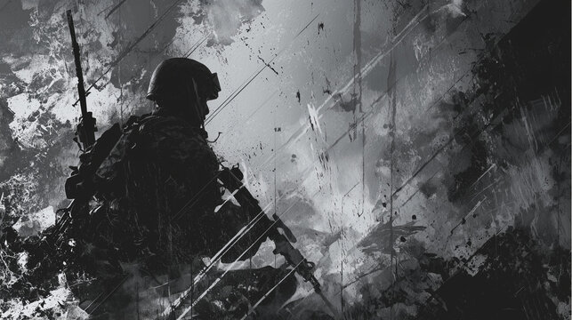 War abstract poster background black and white