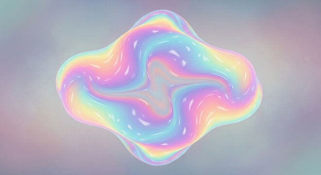 Iridescent orb with pastel colors, a captivating blend of smoothness and abstract design - Powered by Adobe