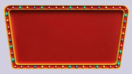 Bright Vintage Marquee Sign Frame with Colorful Light Bulbs
