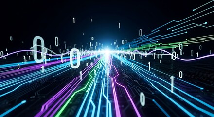 Futuristic digital stream representing abstract technological advancement concept