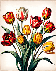 Tulips in harmony showing nature’s gentle beauty.